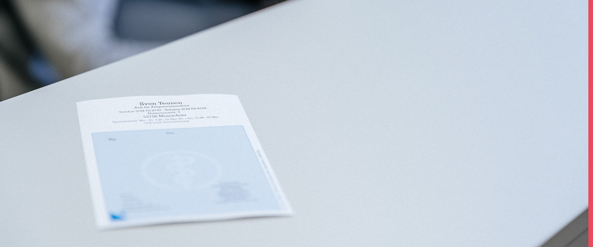 Terminzettel der Hausarztpraxis Konzen.