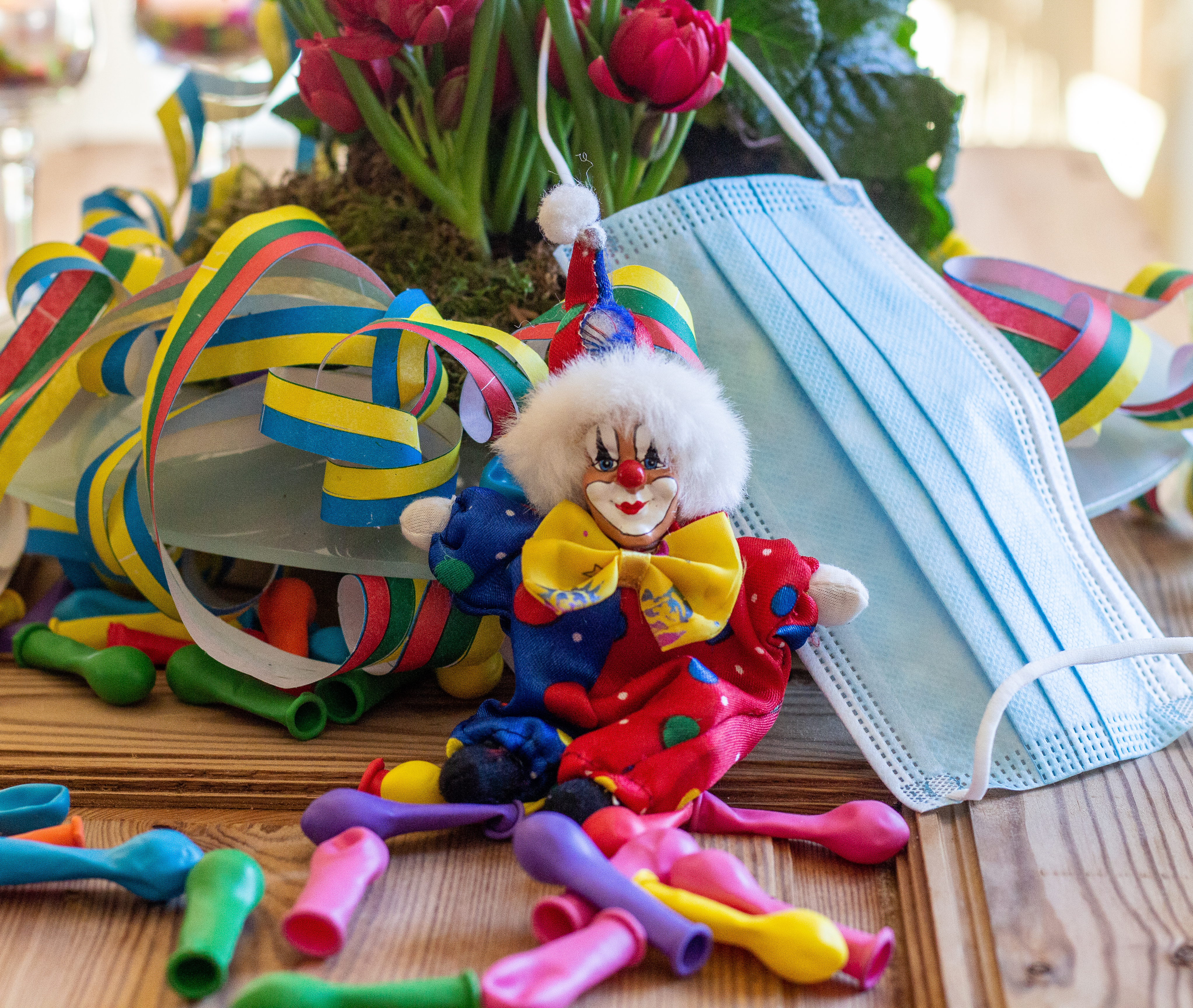 Mundschutz statt Clownsnase