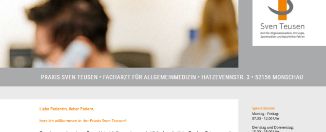 Screenshot des neuen Online-Auftritts für www.praxis-teusen.de